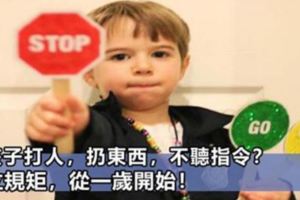 孩子打人，扔東西，不聽指令？立規矩，從一歲開始！