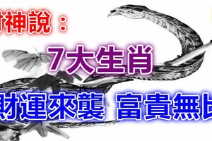 財神說：2019年7大生肖，有財運來襲，富貴無比，定會大賺錢