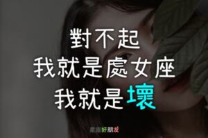 處女座就是這麼「壞」！對不起，因為我是處女座！