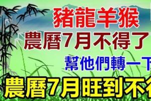 家有豬龍羊猴，農曆七月不得了了！幫他們轉一下！旺到不行