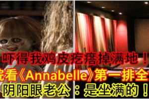 【嚇得我雞皮疙瘩掉滿地！】戲院看《Annabelle》第一排全空！陰陽眼老公：是坐滿的！