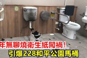 少年無聊燒衛生紙闖禍！引爆228和平公園馬桶
