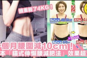 1個月腰圍減10cm！日本大熱「貓式伸懶腰減肥法」，櫻花妹親證做齊3個動作效果超驚人～！