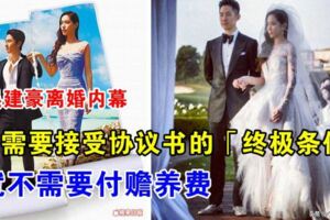 吳建豪離婚內幕！只要接受婚姻協議書的「終極條件」，千金妻不要贍養費