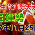 十二生肖運勢天天看，今日運勢：2017年11月25日