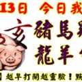 10月13日，今日我最旺！豬馬雞虎龍羊牛鼠！【69888】越早打開越靈驗！點個讚吧！