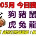 20號05月，今日我最旺！狗豬鼠牛虎兔龍蛇！【20588】越早打開越靈驗！點個讚吧！