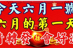 今天六月一號！六月的第一天，今天收到的人！會好運！