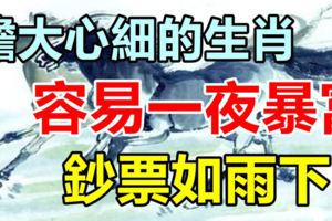 膽大心細，容易一夜暴富的生肖屬相！