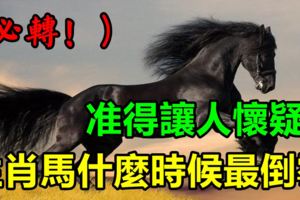 生肖馬什麼時候最倒黴！准得讓人懷疑！
