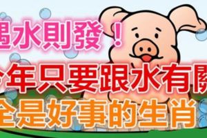 遇水則發，這幾個生肖今年只要跟水有關，全是好事！