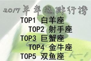 12星座幸運排行榜，第一名竟然是...