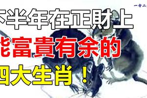 下半年在正財上能富貴有餘的四大生肖！