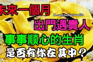 未來一個月出門遇貴人，事事順心的生肖，是否有你在其中？