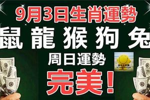 9.3生肖運勢：鼠、龍、猴、狗、兔，周日運勢完美！