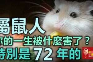 屬鼠人：你的一生被什麼害了？特別是72年的，現在知道還不晚！
