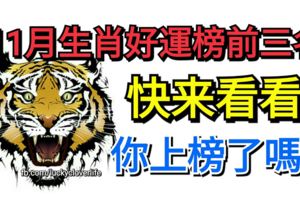 11月生肖好運榜前三名，快來看看你上榜了嗎？