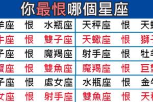 「我恨你恨你恨你恨你！」十二星座最恨的星座，看看誰其實超恨你！