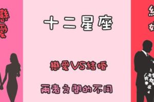 「居然差這麼多」！12星座男「戀愛」和「結婚」的差別！