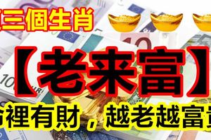 這三個生肖，命裡有財，越老越富貴