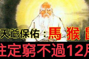 老天爺對這3個生肖的人恩重如山，註定窮不過12月！