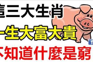 這三大生肖一生大富大貴，不知道什麼是窮！