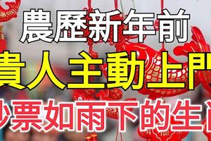 誰屬這3個生肖，農曆新年前貴人主動上門，鈔票如雨下！