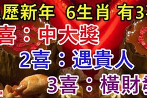 農歷新年，6生肖必有三大喜，1喜中大獎，2喜遇貴人，3喜橫財發！