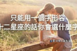 只能用一個字形容十二星座的話，你會選什麼字！