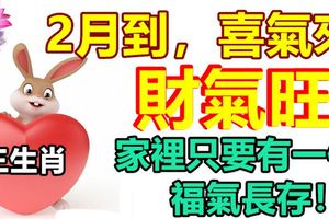 2月到，喜氣來、財氣旺的生肖人，家裡只要有一位，福氣長存！