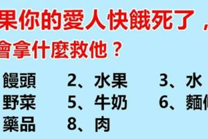 【超準性格測試】如果你的愛人快餓死了，你會拿什麼救他？憑第一感覺！