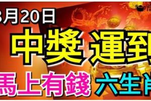 3月20日中獎運到，「馬上有錢」的六大生肖，睜眼閉眼都不缺財！ & 算命師說，3生肖女是萬裡挑一的財命，存款年年漲，遲早變富婆！