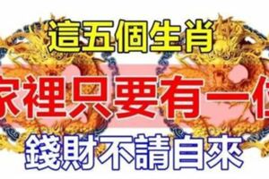 家裡只要有一位，錢財不請自來的生肖