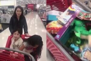 洪欣攜女兒逛超市瘋狂買零食，張丹峰疑全程拍攝不阻止