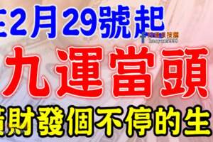 2月29號開始九運當頭，橫財發個不停的生肖