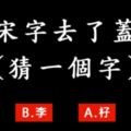 【超準心理測驗】宋字去了蓋猜一個字