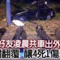 好友凌晨共車出外撞樹翻覆釀4死1傷悲劇