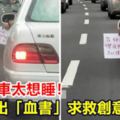 國道塞車太想睡！他伸出「血書」求救創意滿分