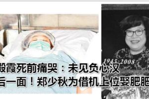 沈殿霞死前痛哭：未見負心漢最後一面！鄭少秋為借機上位娶肥肥？