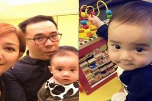 梁靜茹和老公結婚7年很幸福，3歲大眼兒子超漂亮，跟咘咘有一拼！