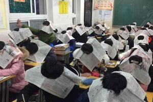 中學老師腦洞大開用奇招防止學生作弊，拍下照片上傳網友都譏笑「是在披麻戴孝奔喪」？