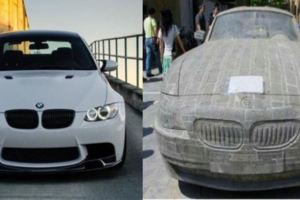 他因為窮，只能用石頭磨出BMW汽車，最後被汽車公司送了輛真車！