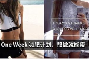 OneWeek減肥計劃，照做就能瘦