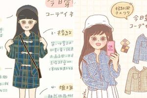 可愛少女系「每日穿搭」用插畫呈現　這樣走在街上男生都會看到戀愛了