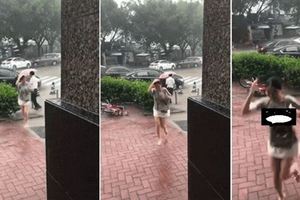 突然愛上雨天了！妹子一身濕跑步誘人…gif網石更：絕對是故意