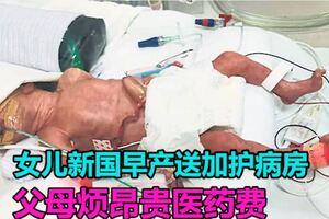 女兒新國早產送加護病房父母煩昂貴醫藥費