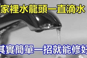 家裡水龍頭一直滴水！？其實「簡單一招」就能修好，根本不必花冤枉錢請工人！