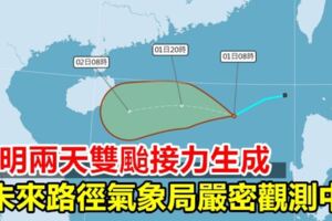 今明兩天雙颱接力生成未來路徑氣象局嚴密觀測中
