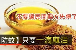 一滴麻油可讓蚊子遠離你，民間神奇偏方千萬別失傳了！