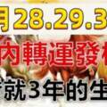 12月28.29.30日三天內轉運發橫財，一發就三年的生肖